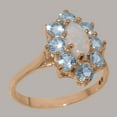thumbnail image 2 of LBG British Made 10k Rose Gold ring with Natural Opal & Aquamarine Womens Statement Ring - 33 size options - Size 11.25, 2 of 5