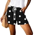 thumbnail image 4 of Only Moment Black Polka Dot Shorts Summer Shorts High Waisted Elastic Running Shorts with Pockets for Gym Casual ,L, 4 of 6