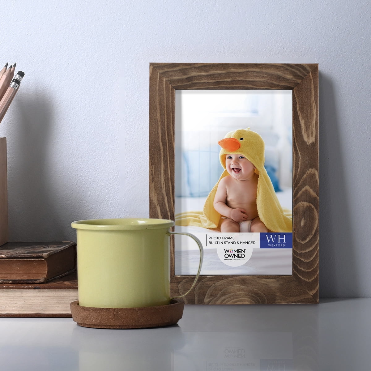 Woodgrain 4 in. x 6 in. Walnut Picture Frame Set (Set of 4)