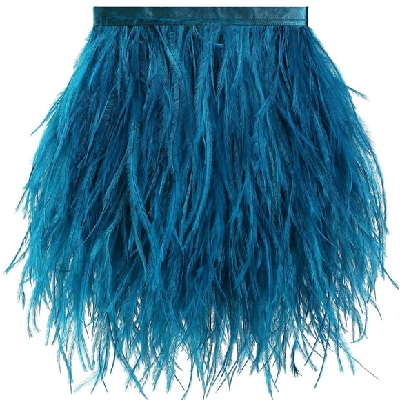 Avestruz con ribete de plumas, turquesa, 2 yardas, 13 a 18 cm
