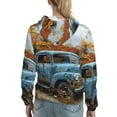 thumbnail image 7 of Salouo Rustic Vintage Truck Autumn Pattern Hoodie Sweatshirts for Women, Autumn Pullover Hoodie Workout Sweat Women's Long Sleeve Preppy Sweatshirts-Large, 7 of 7