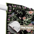 thumbnail image 4 of Black Spring Floral Swag Valances for Windows, Kitchen Curtains 36 Inch Length 2 Panels Set, Elegant Pastoral Flowers Birds Watercolor Short Curtains for Small Windows Cafe Curtains 28"x36", 4 of 8