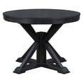 thumbnail image 3 of Kitchen Table Chair Set, Set of 5, Round Table Convertible to Oval Shape Table with Center Shelf, Functional Table Set with 1 Table and 4 Upholstered Tufted Back Chairs for Dining Room, Espresso, 3 of 7