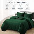 thumbnail image 5 of Moonlight20015 3 Piece Quilt Set Lightweight Microfiber Bedspread Modern Floral Embossing Emerald Green King, 5 of 9