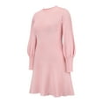 thumbnail image 6 of Sedceaty Women Mini Dress Long Sleeve Crew Neck Elegant Solid Casual Daily Party Autumn Dress, 6 of 9