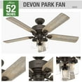 thumbnail image 7 of Hunter Fan Company Devon Park 52 Inch Ceiling Fan w/ 3 Lights, Onyx Bengal, 7 of 7