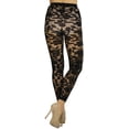 thumbnail image 2 of ToBeInStyle Women's Sheer Floral Lace Footless Tights - Black, 2 of 7
