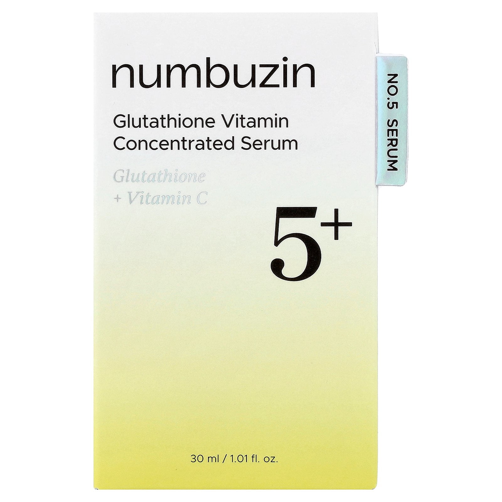 numbuzin no 5 glutathione vitamin concentrated serum numbuzin Vitamin Brightening Hyperpigmentation Serum 1.01 fl oz to the inch