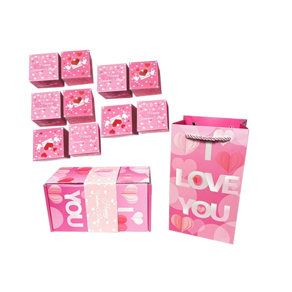 Iumwxz Valentine's Day Surprise Bouncing Box LOVE YOU Memorial Day Sending Girls Couple Red Packet Gift Boxes home decor Paper Holiday Travel
