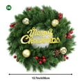 thumbnail image 2 of Artificial Christmas Wreath Fall Front Door Wreath Decoration Wreath Winter Garland Artificial Wreat,Decorated with Frosted Branches Merry Christmas Sign Pine Cone Red Berries,14", 2 of 6