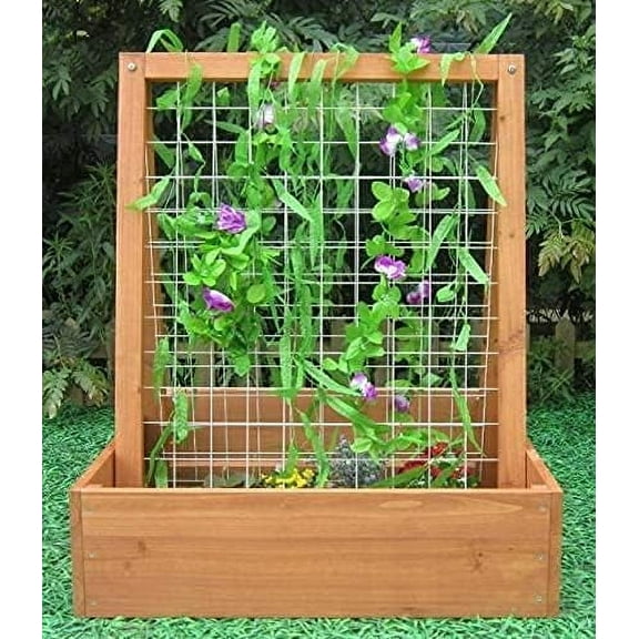 Seny Garden Planter Raised Beds with Double Trellis, Height Standing Planters for Garden Yard