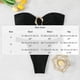 thumbnail image 3 of Trajes de baño Amzcrzy Tankini para mujer, bikini de control de abdomen para mujer, cintura alta, ajuste de cordón, bikinis, traje de baño fruncido, conjunto dividido, negro, M, 3 of 7