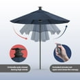 thumbnail image 4 of Above® Solo Classic 106 in Blue Solid Print Octagon Market Patio Umbrellas, Fade Resistant, Solar Powered, LED Lighting, 4 of 9