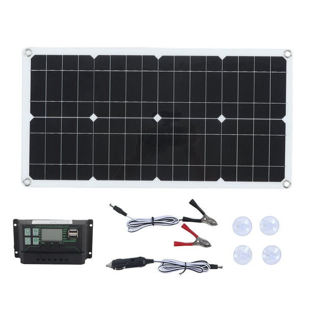 Kit de panel solar monocristalino de 250 W con controlador de carga de 10 A, puertos USB duales para carga de batería de barco, coche RV Jadeshay A