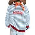 thumbnail image 4 of ZUKMRJPC Christmas Sweatshirt for Women and Men Long Sleeve Fashion Striped Print Crewneck Sweatshirts Holiday Comfy Fleece Lined Tops, 4 of 7