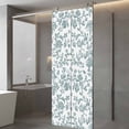 thumbnail image 4 of Teal Blue Green Window Privacy Film, Vintage Farmhouse Boho Flower Leaf Static Cling UV Sun Blocking Tint Film Heat Control Windows Films for Bedroom Bathroom, Window Stickers 29.5"x78.7", 4 of 8