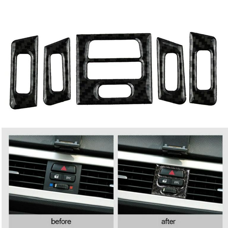Car Carbon Fiber Interior Central Air Vent Outlet Trim for Bmw E90