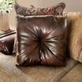 thumbnail image 5 of Furniture of America Morgan Faux Leather T-cushion Loveseat in Brown, 5 of 8