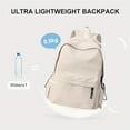 thumbnail image 3 of Minimalist Solid Color Preppy Backpack, All-Match Zipper School Bag, Women's Travel Storage Daypack, 3 of 5