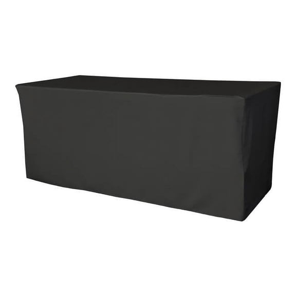 LA Linen TCpop-fit-96x30x30-BlackP24 2.77 lbs Polyester Poplin Fitted Tablecloth, Black