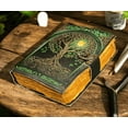 thumbnail image 2 of Large Grimoire leather journal, Print Tree of Life Journal, Blank spell book book of shadows Leather Celestial Gifts For Him Her., 2 of 7