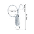 thumbnail image 2 of Unique Bargains 2.4' Cage Door Hook, 4Pcs Stainless Steel Finger Ring Elastic Spring Wire Latch Hook, Silver, 2 of 6