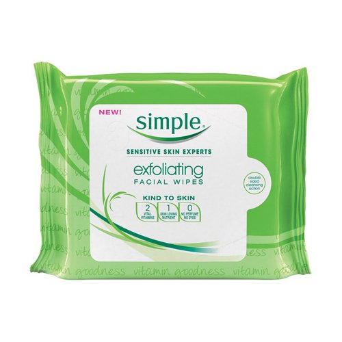 Simple Sensitive Skin Experts Exfoliating Facial Wipes, Kind To Skin