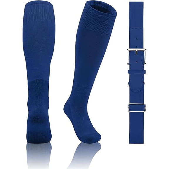 Eryueer 2T/3T/4T/5T Toddler Baseball Socks And Belt Youth Softball Tee Ball Combo Set for Boy Girl (1 Pairs of Socks & 1 Belt)