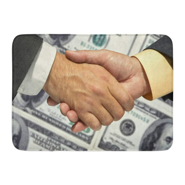 GODPOK Currency Cash Two Businessmen Shaking Hands on The Money