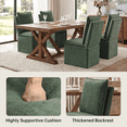 thumbnail image 6 of Usaint Upholstered Dining Chair with Casters and Storage, Fabric Rolling Desk Chair with Wheels for Home Office Living Room, Easy Assembly, Green, 6 of 7