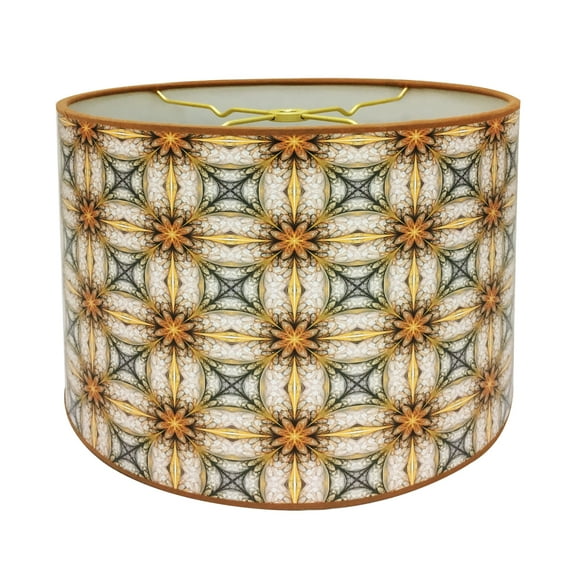 Royal Designs, Inc. Trendy Decorative Handmade Drum Shade, Made in USA, 14in, HBC-8043-14, Sunflowers