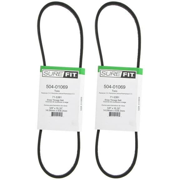 SureFit Drive Belt for Toro 71-5380 71-5381 CCR1000 Series Snow Blower 2PK