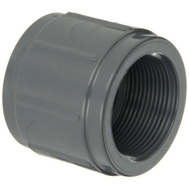 GF Piping Systems PVC Pipe Fitting, Coupling, Schedule 80, Gray, 2" NPT Female