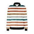 thumbnail image 4 of Dasayo Full-Zip Womens Coats Barn Bomber Jackets Fashion Light Long Sleeve Striped Streetwear Jackets for Women L, 4 of 4