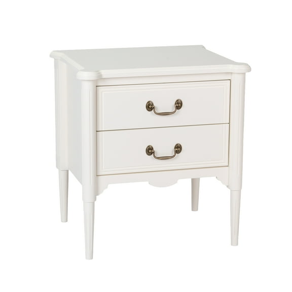 Design House Oxford End Table with Drawers, Antique White
