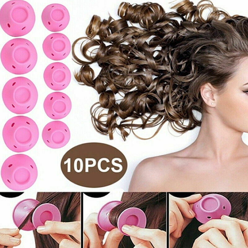 astronomi tilstrækkelig termometer Chok 10Pcs Magic Silicone Hair Curlers Rollers No Clip Formers Styling  Curling - Walmart.com