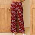 thumbnail image 2 of Riecok Womens Lounge Pants Plus Size Elastic Waist Straight Leg Pajama Bottoms Christmas Print Trendy Casual Lounge Pants Multicolor 4XL, 2 of 7