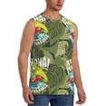 thumbnail image 2 of Kdxio Surfing Dinosaur for Men's Muscle T-shirt,Sleeveless for Workout Running Athletic Gym Lounge Casual, 2 of 7