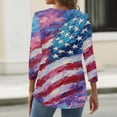 thumbnail image 5 of Women's 250th Anniversary USA Shirt Patriotic American Flag Print Crew Neck 3/4 Sleeve T-Shirt, 5 of 5