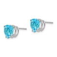 thumbnail image 2 of Primal Gold 14 Karat White Gold Blue Topaz Heart Stud Earrings, 2 of 4