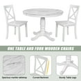 thumbnail image 3 of EUROCO 42" 5-Piece Round Dining Table Set,Kitchen Table Set with Solid Wood Table and 4 Chairs for Dining Room,White, 3 of 8
