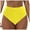 Yellow, variant on Jdkau High Waisted Bikini Bottoms Full Coverage Bathing Suit Solid Color Swim Bottom Elastic Bathingsuit Bottoms（Yellow,S）