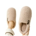 thumbnail image 6 of Viluyesy Womens Fuzzy Slippers, Memory Foam Soft Sole Cozy Warm Fleece Lined Winter Slip On House Slipper Beige, 6 of 9