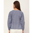 thumbnail image 4 of Moomaya Bohemian Cotton Long Sleeve Top - V Neck, Flowy Women's Boho Blouse, 4 of 9