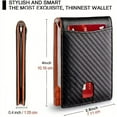 thumbnail image 2 of Hongan Slim Wallets for Men - Leather Money Clip RFID Blocking Bifold Wallet -（Carbon Black&Orange）, 2 of 9