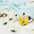 thumbnail image 5 of Affogato Flower Glass Teapot with 6 Tea Cup Set Glass Tea Kettle for Hot Beverage,Iced Tea 9oz Blue, 5 of 7