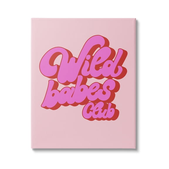 Stupell Industries Groovy Wild Babes Club Inspirational Painting Gallery Wrapped Canvas Art Print Wall Art, 16 x 20