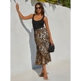thumbnail image 2 of ZXSXSY Womens Leopard Print Skirt High Waist Elasticized Waistband Mesh Fishtail Bodycon Long Skirt, 2 of 5