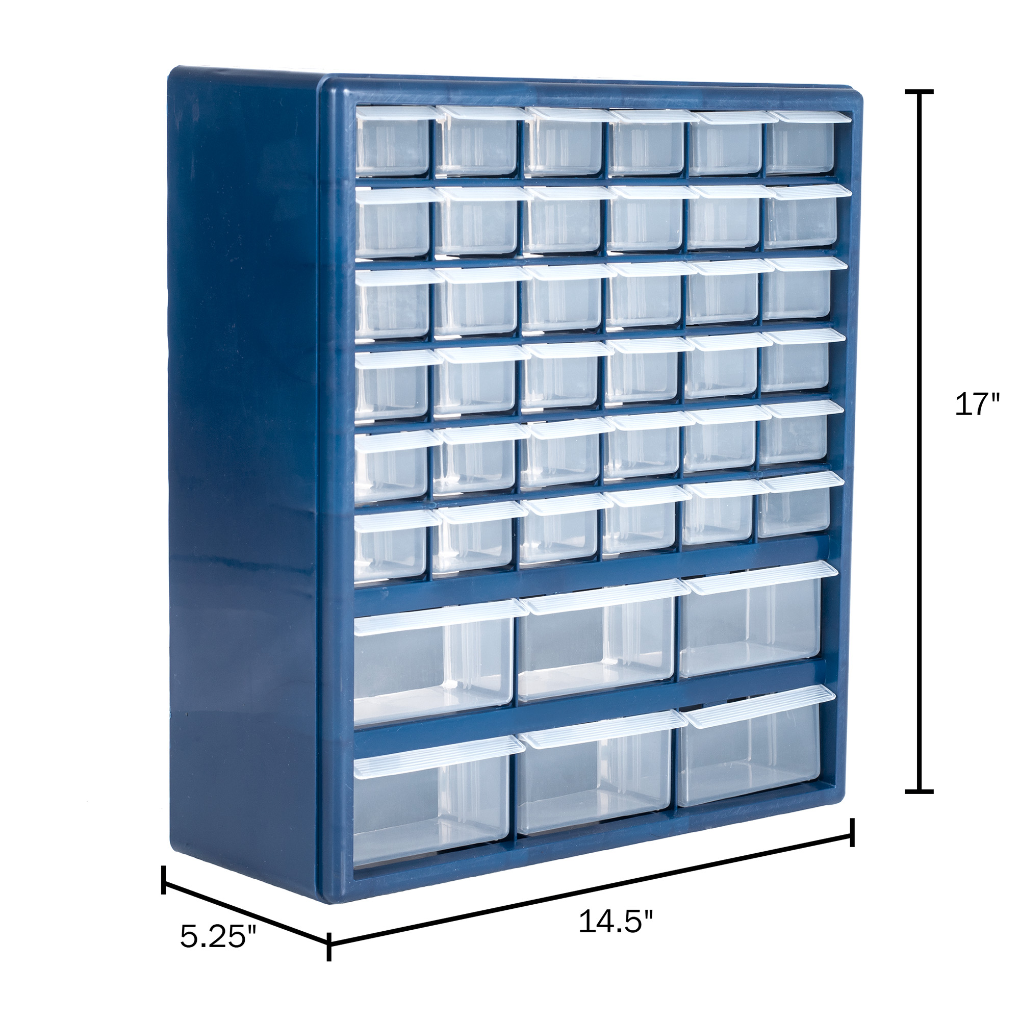 Stalwart Plastic Storage Drawers with 42 Compartments, Blue