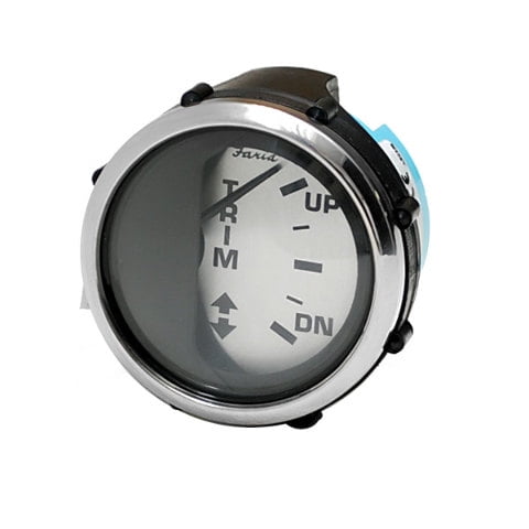 Faria Boat Trim Gauge GP9224B | Spun Silver Evinrude 2 Inch